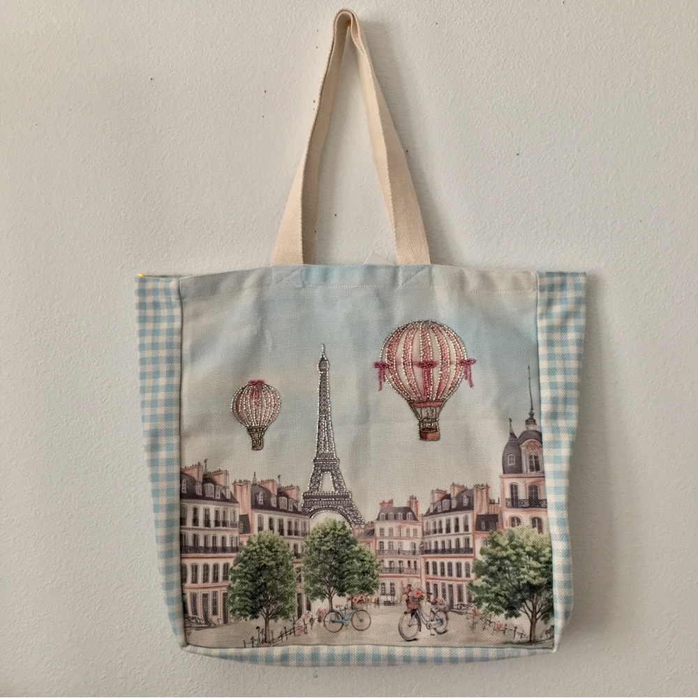 Beautiful Beaded Scenic Paris Tote Bag